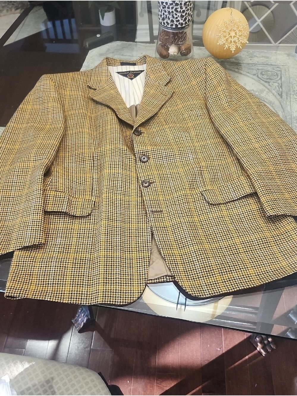 Tommy Hilfiger Mens Luxury Tweed Coat Blazer Like New 42